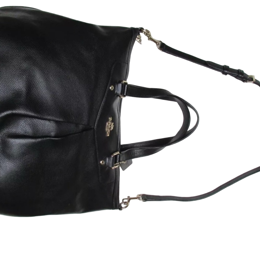 Coach Pleated Leather Tote Navy Blue - Picture 4 of 12